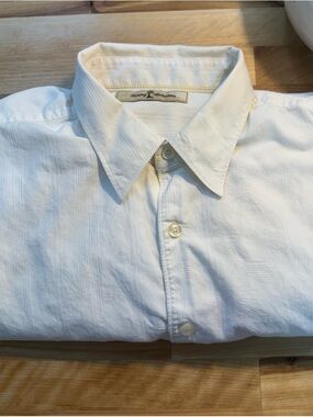 Tommy Bahama White Textured Casual Button Down - Textured Point Collar